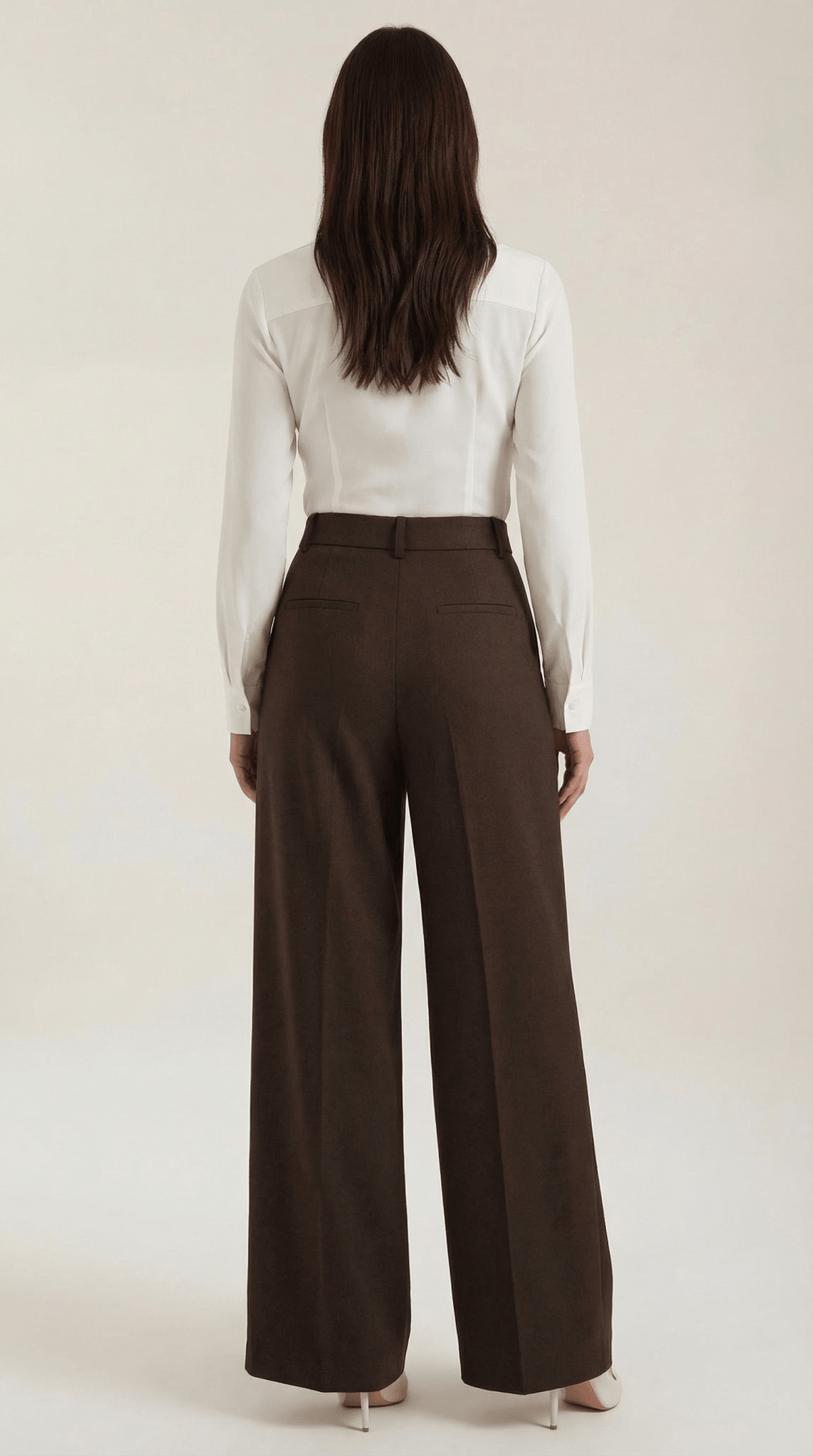 Trousers Women Wide Leg High Rise Front Pleated Detail - Evergreen Outfits - Women Pants