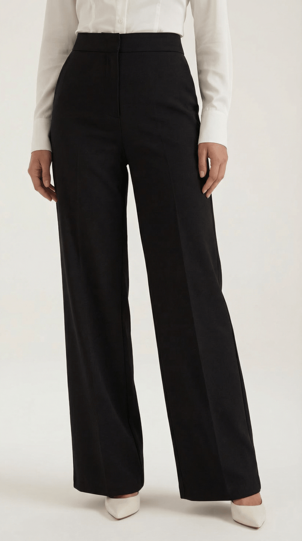 Trousers Women Wide Leg High Rise Front Pleated Detail - Evergreen Outfits - Women Pants