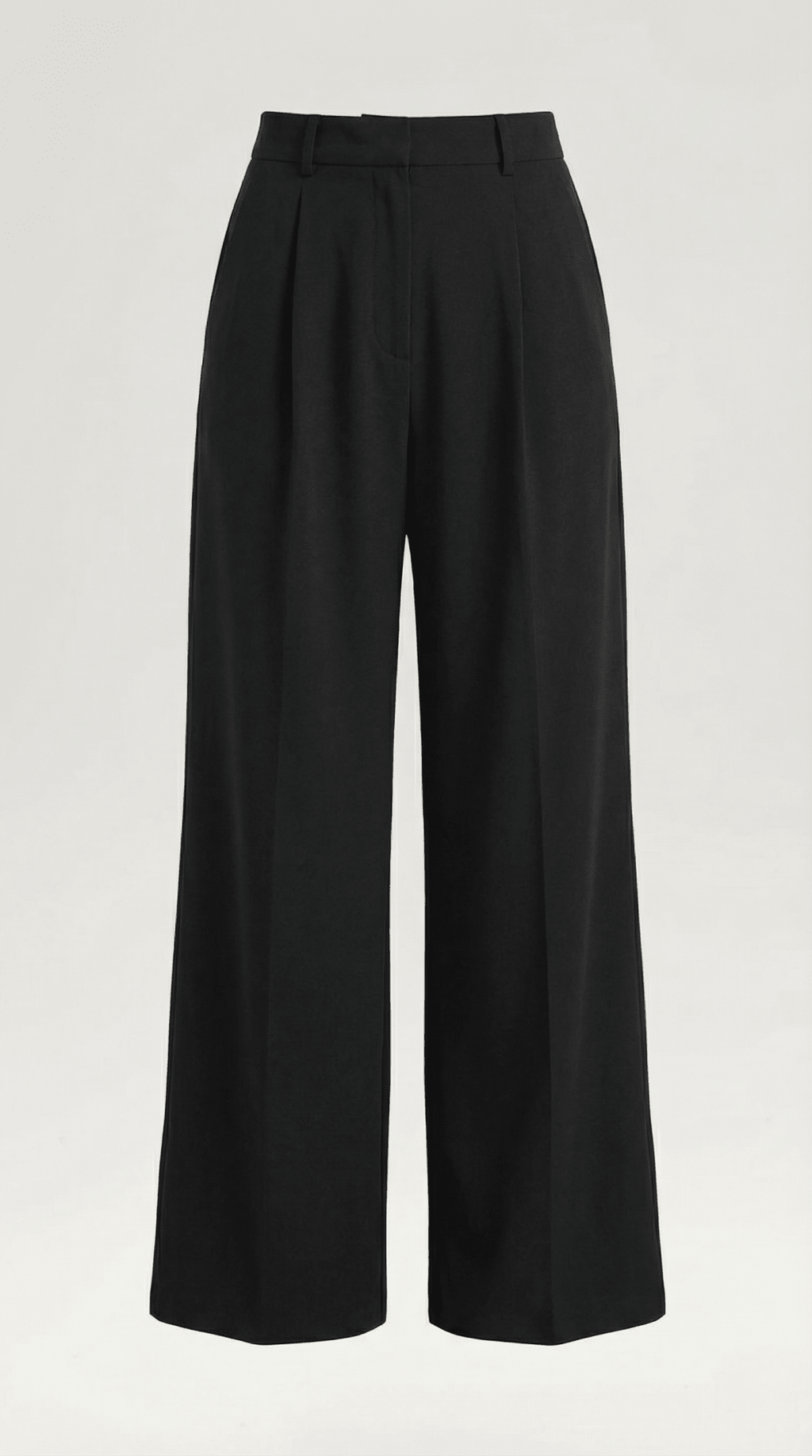 Trousers Women Wide Leg High Rise Front Pleated Detail - Evergreen Outfits - Women Pants