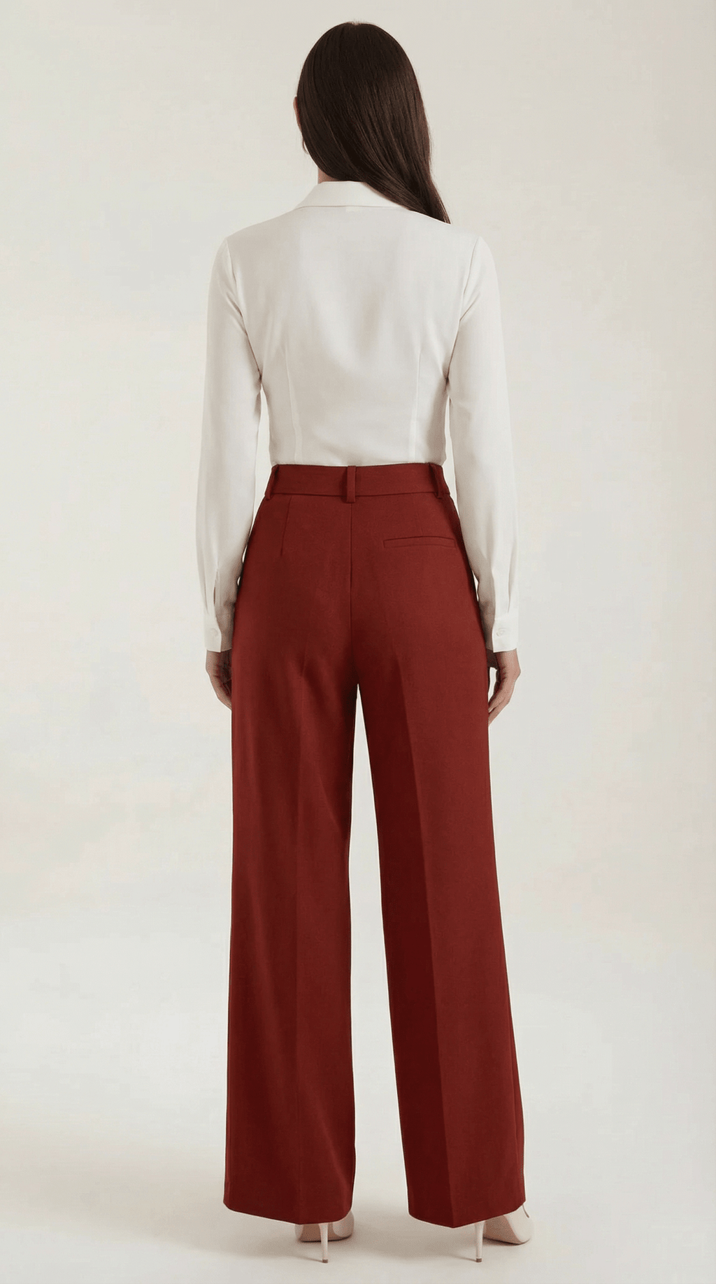 Trousers Women Wide Leg High Rise Front Pleated Detail - Evergreen Outfits - Women Pants