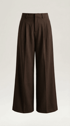Trousers Women Wide Leg High Rise Front Pleated Detail - Evergreen Outfits - Women Pants
