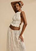 Two Piece Set Women Halter Neck Sleeveless Maxi Skirt - Evergreen Outfits - Women Set