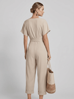 Two Piece Set Women Long Sleeve Top Wide Leg Trousers - Evergreen Outfits - Women Set