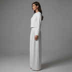 Two Piece Set Women Relaxed Fit Long Sleeve Round Neck - Evergreen Outfits - Women Set
