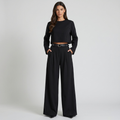 Two Piece Set Women Relaxed Fit Long Sleeve Round Neck - Evergreen Outfits - Women Set