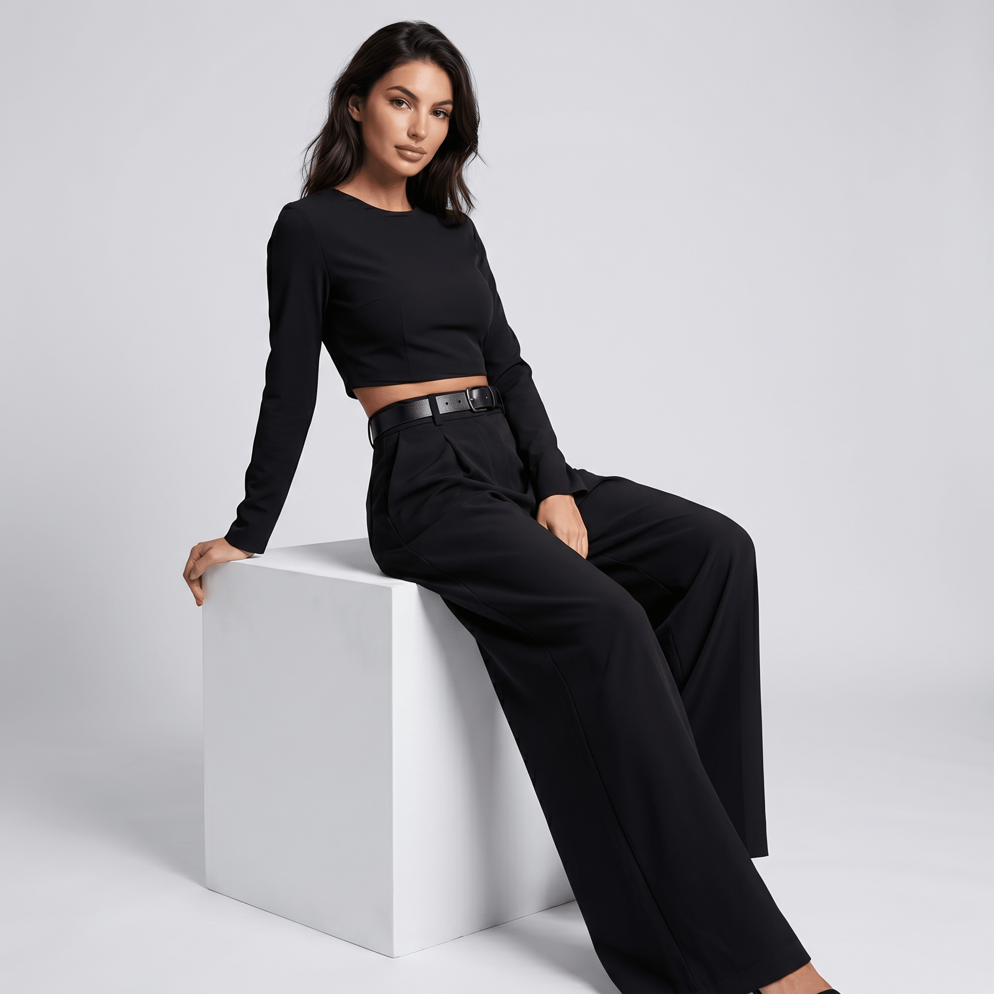 Two Piece Set Women Relaxed Fit Long Sleeve Round Neck - Evergreen Outfits - Women Set