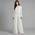 Two Piece Set Women Relaxed Fit Long Sleeve Round Neck - Evergreen Outfits - Women Set