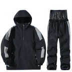 Unisex Suit | Hooded Half-Zip Jacket and Matching Trousers - Evergreen Outfits- Suits