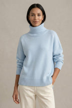 Women Sweater | Oversized Turtleneck with Ribbed Cuffs and Hem