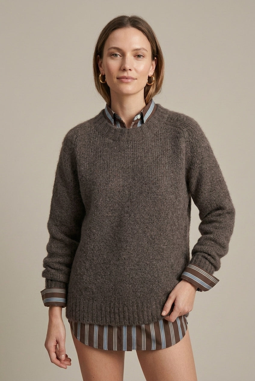 Women Sweater | Ribbed Knit V-Neck Relaxed Fit Style