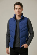 Men Vest Set | Quilted Mock Neck with Full-Length Zip Front