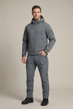 Men Set | Hooded Softshell Jacket and Trousers with Zip Pockets