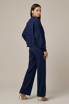 Women Set | Zip-Front Long Sleeve Top with Matching Trousers