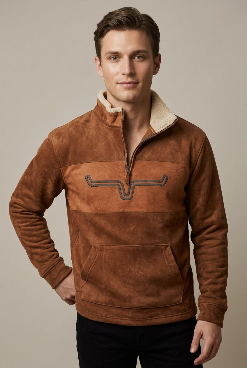 Men Sweatshirt | Quarter-Zip Fit with Sherpa-Lined Collar