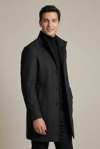 Men Coat | Slim Fit with Notch Lapel Two-Button Front