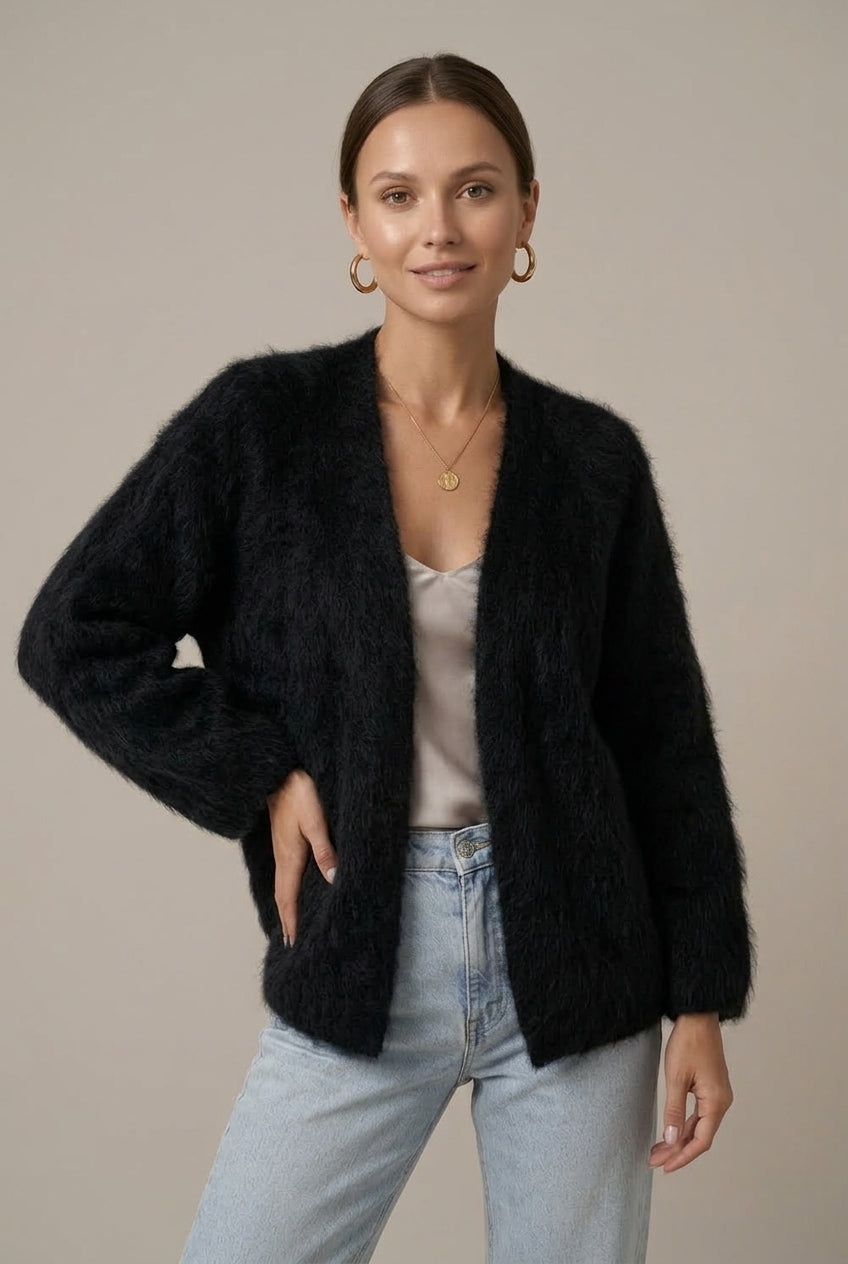 Women Cardigan | Relaxed Fit Plush Alpaca Fibre Knit
