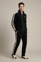 Men's Set | Half-Zip Jacket and Jogger Pants with Stripe Trim