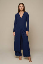 Women Set | Sheer Long Top and Matching Trousers Duo