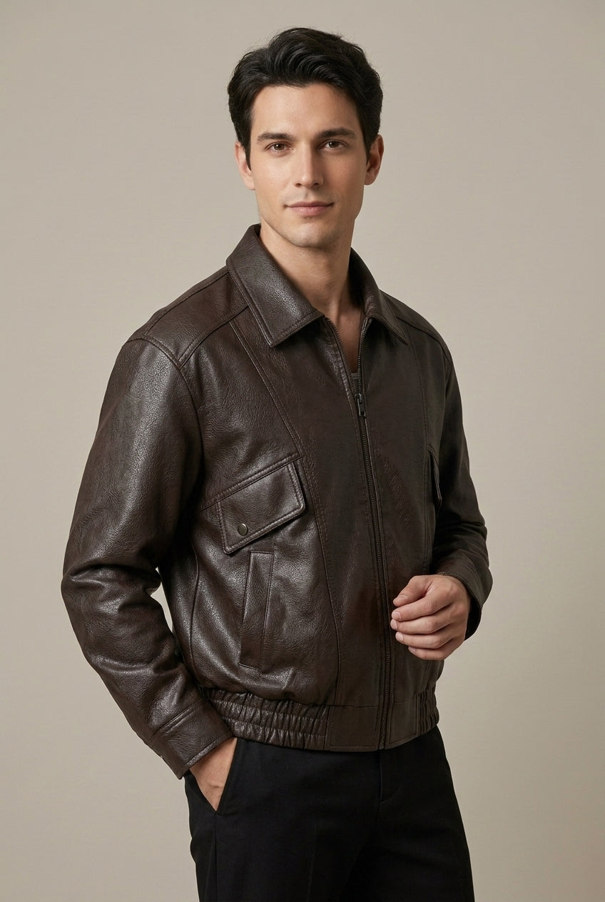 Men Jacket | Oversized Fit with Asymmetric Zip Front