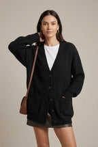 Women Cardigan | V-Neck Relaxed Fit with Button Front