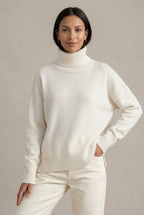Women Sweater | Oversized Turtleneck with Ribbed Cuffs and Hem