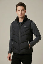 Men Vest Set | Quilted Mock Neck with Full-Length Zip Front
