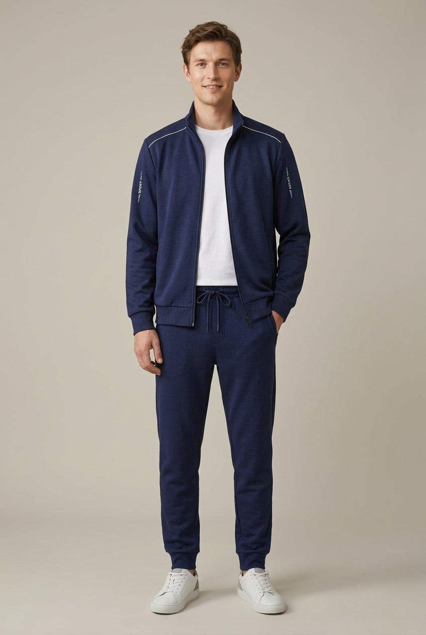 Men Set | Stand Collar Zip Jacket and Jogger Two-Piece