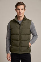 Men Cardigan | Quilted Stand Collar Full-Zip Sleeveless Vest