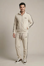 Men's Set | Half-Zip Jacket and Jogger Pants with Stripe Trim