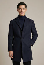 Men Coat | Slim Fit with Notch Lapel Two-Button Front