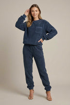 Women Set | Crew Neck Sweatshirt and Drawstring Joggers