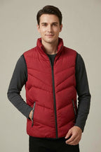 Men Vest Set | Quilted Mock Neck with Full-Length Zip Front