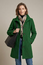 Women Coat | Notch Collar Button-Front Mid-Length Fit