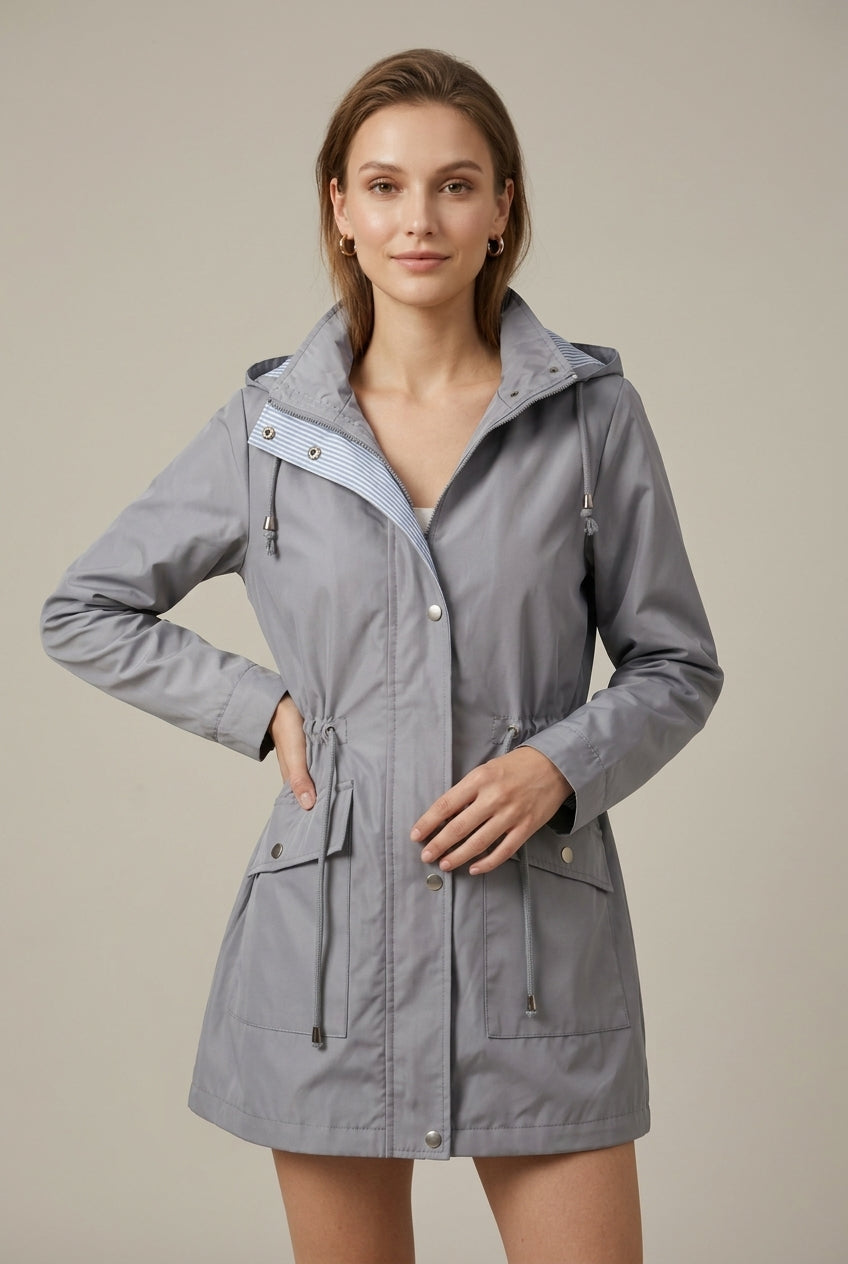 Women Jacket | Hooded Full-Zip with Drawstring Waist