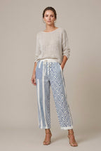 Women Trousers | Wide Leg Cropped Relaxed Fit with Drawstring