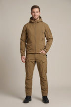 Men Set | Hooded Softshell Jacket and Trousers with Zip Pockets