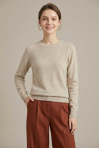 Women Sweatshirt | Crew Neck with Ribbed Cuffs and Loose Fit