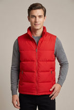 Men Cardigan | Quilted Stand Collar Full-Zip Sleeveless Vest