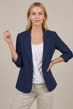 Women Blazer | Relaxed Fit with Notch Lapel and Button