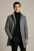 Men Coat | Slim Fit with Notch Lapel Two-Button Front