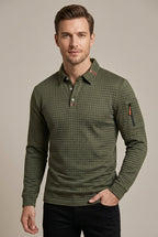 Men Polo Shirt | Quilted Construction with Sleeve Zip Pocket
