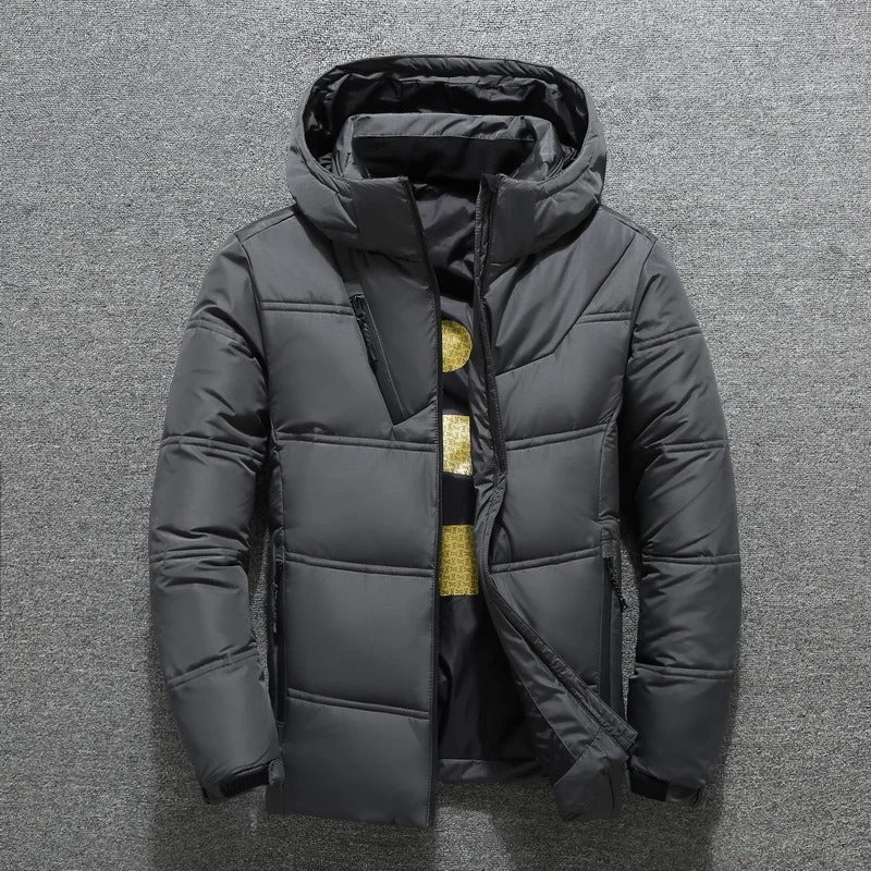 Men Jacket | Quilted Down Fill with Stand Collar Full Zip