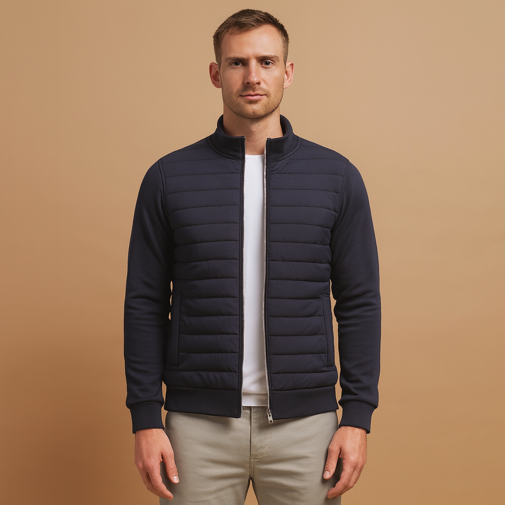 Men Coat | High Collar Tailored Fit for Cold Weather
