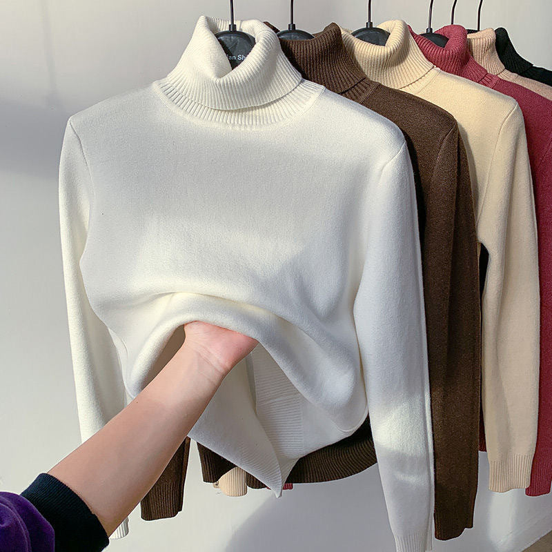 Women Sweater | High Collar Pullover with Internal Lining