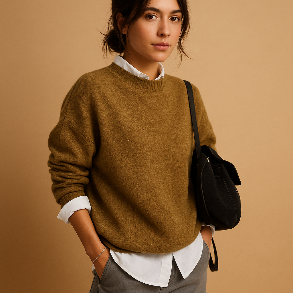 Women Sweatshirt | Ribbed Crew Neck Fitted Knit Design