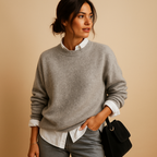 Women Sweatshirt | Ribbed Crew Neck Fitted Knit Design