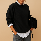 Women Sweatshirt | Ribbed Crew Neck Fitted Knit Design