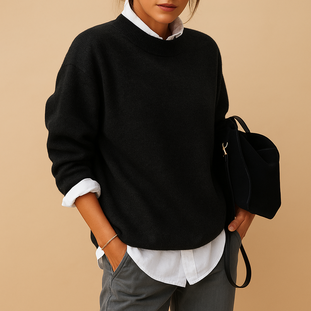 Women Sweatshirt | Ribbed Crew Neck Fitted Knit Design