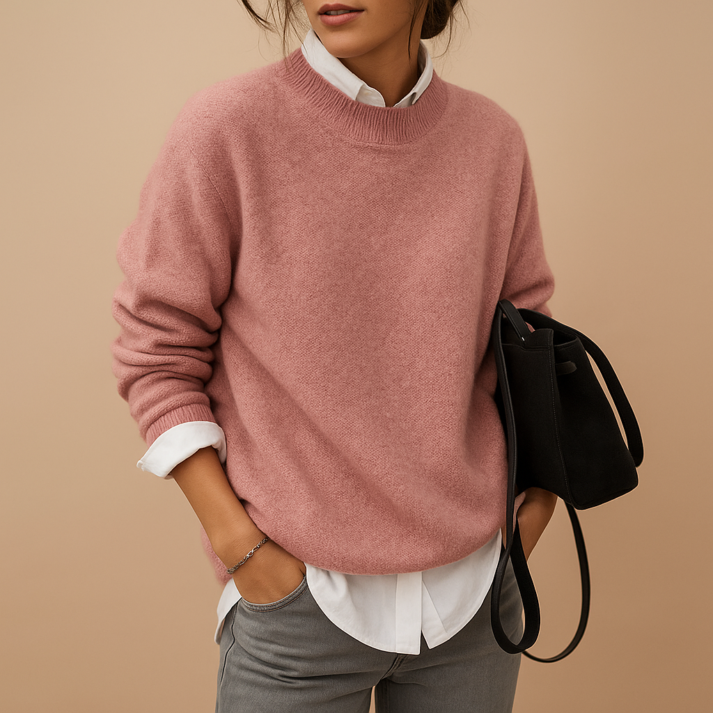 Women Sweatshirt | Ribbed Crew Neck Fitted Knit Design