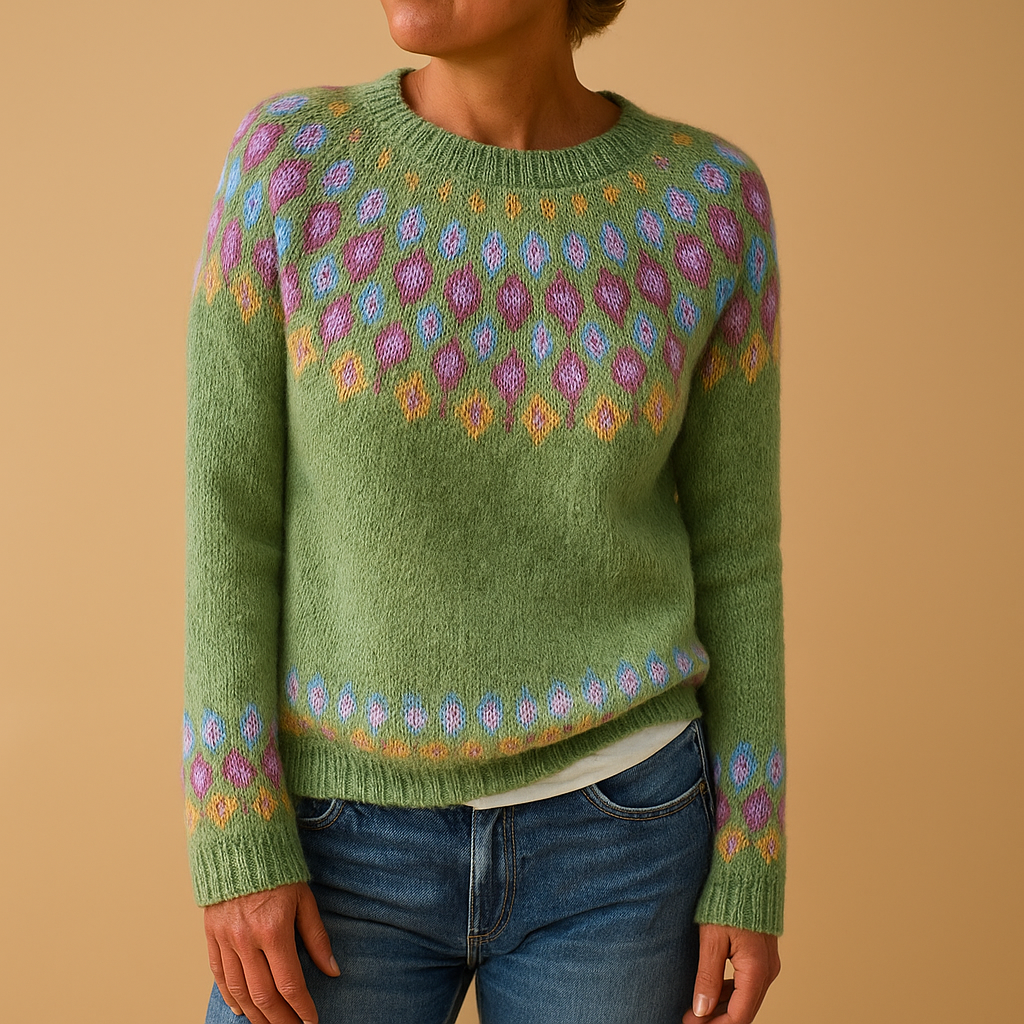 Women Sweatshirt | Relaxed Fit Crew Neck with Ribbed Hem